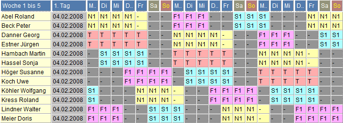 Schichtplan 107